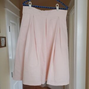 Moulinette Soeurs Soft Peachy Pink Pleated A-line Skirt Anthropologie 12